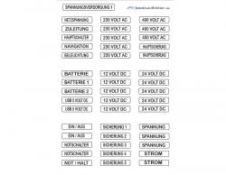 Beschriftungsset <br>Spannungsversorgung 01