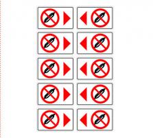 Fenderverbot 10 Stück (5 x rechts / 5 x links) auf transparenter Folie