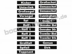 Hebelklemmen Beschriftungsset klein schwarz (stark klebend)